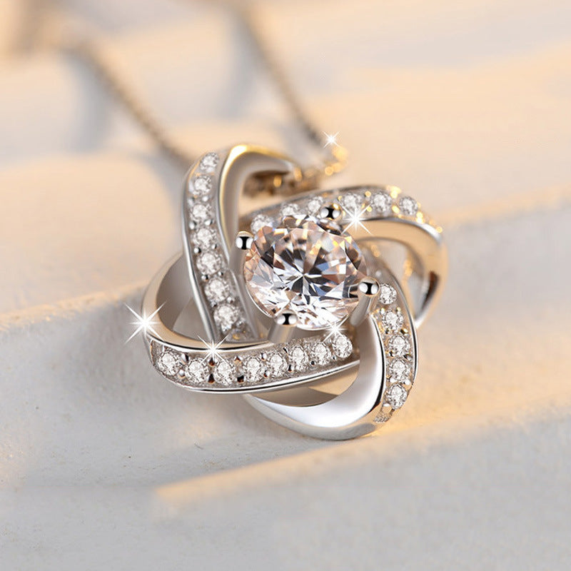 The Eternal Knot Parure: 925 Silver & Radiant Zircon
