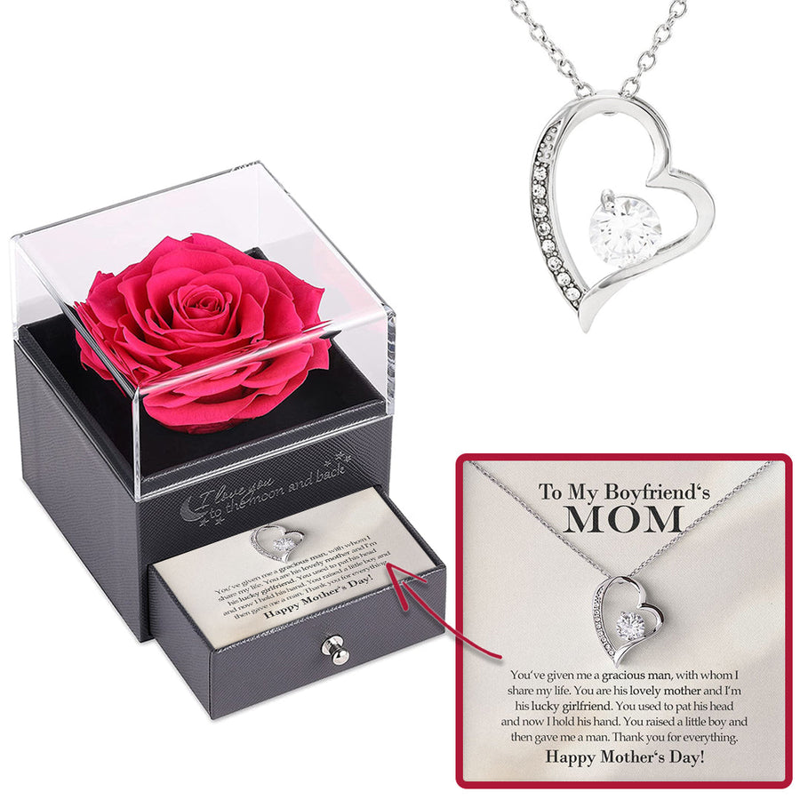 Sterling Silver Necklace with Rose Box - To My Friend´s Mom