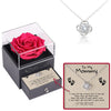 Sterling Silver Necklace with Rose Box - To my Mommy