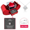 Sterling Silver Necklace with Real Rose + FREE BRACELET