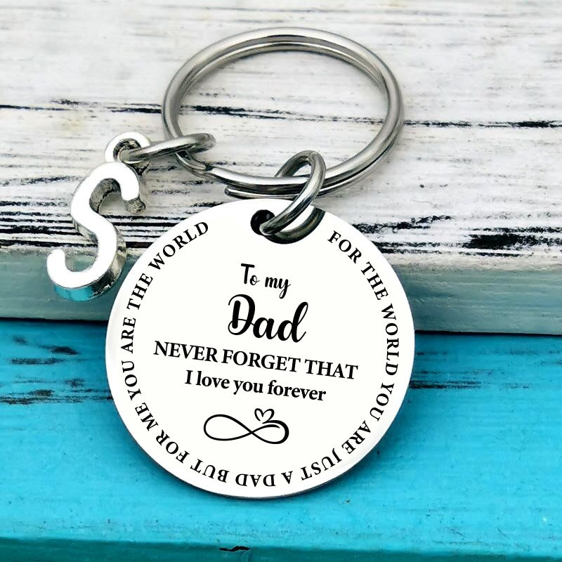 Keychain with initial - To my Dad