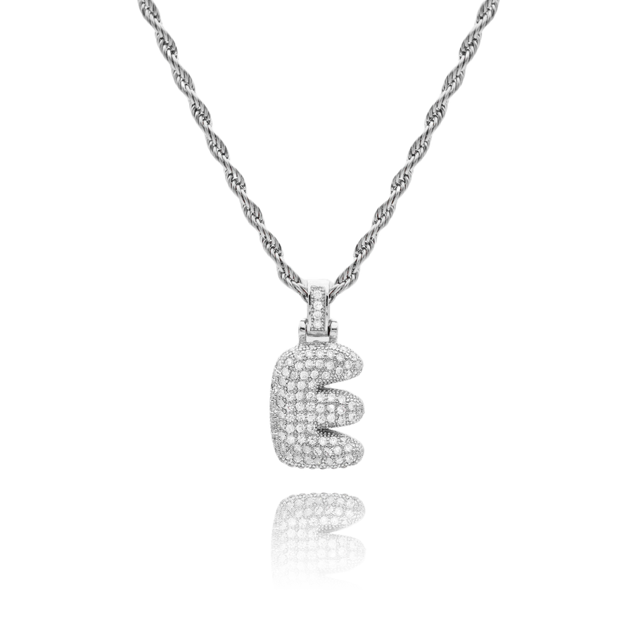 ICY Bubble Letter Initial Necklace