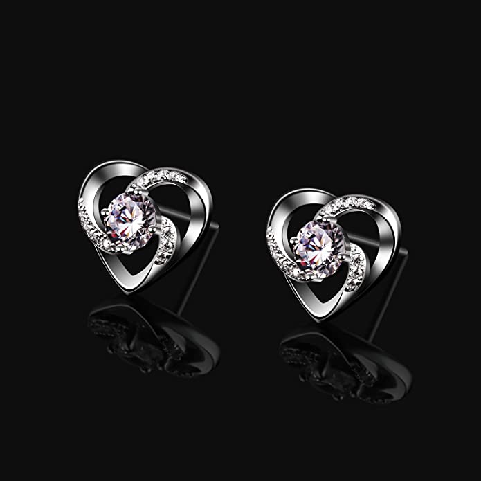 Close-up detail of 925 Sterling Silver Earrings showing premium quality craftsmanship