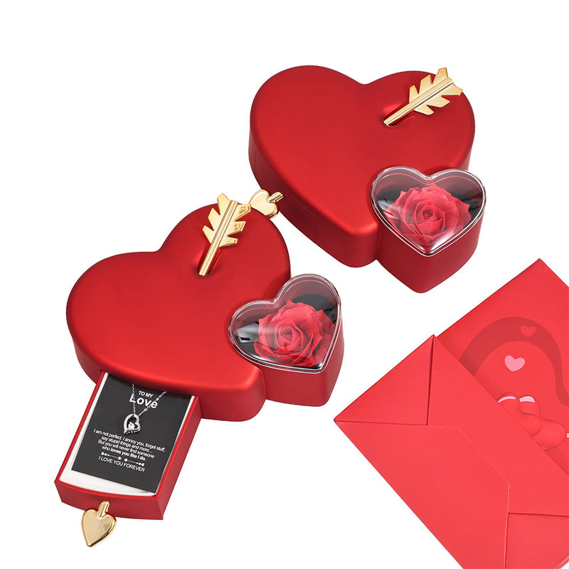 Close-up detail of 14K White Gold Necklace – Real Rose Gift Box – To My Love showing premium quality craftsmanship