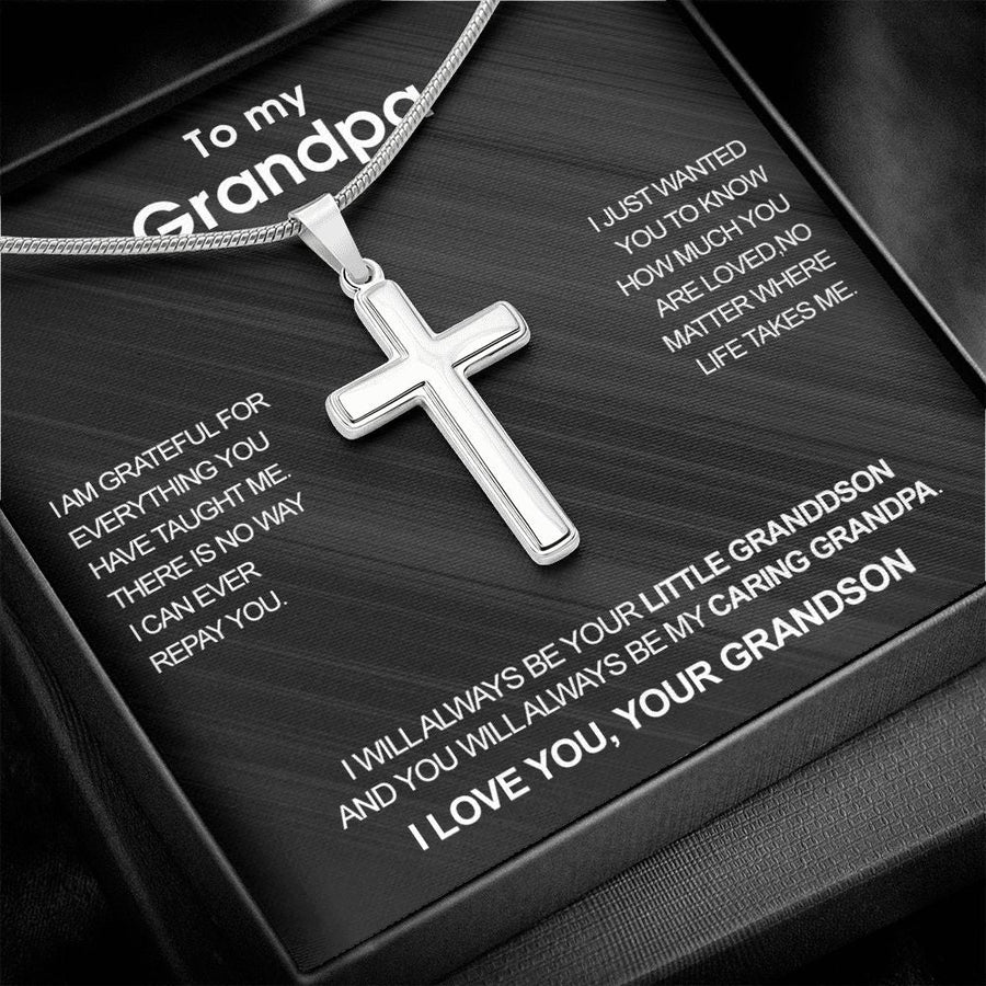 Luxury cross necklace - To my Grandpa