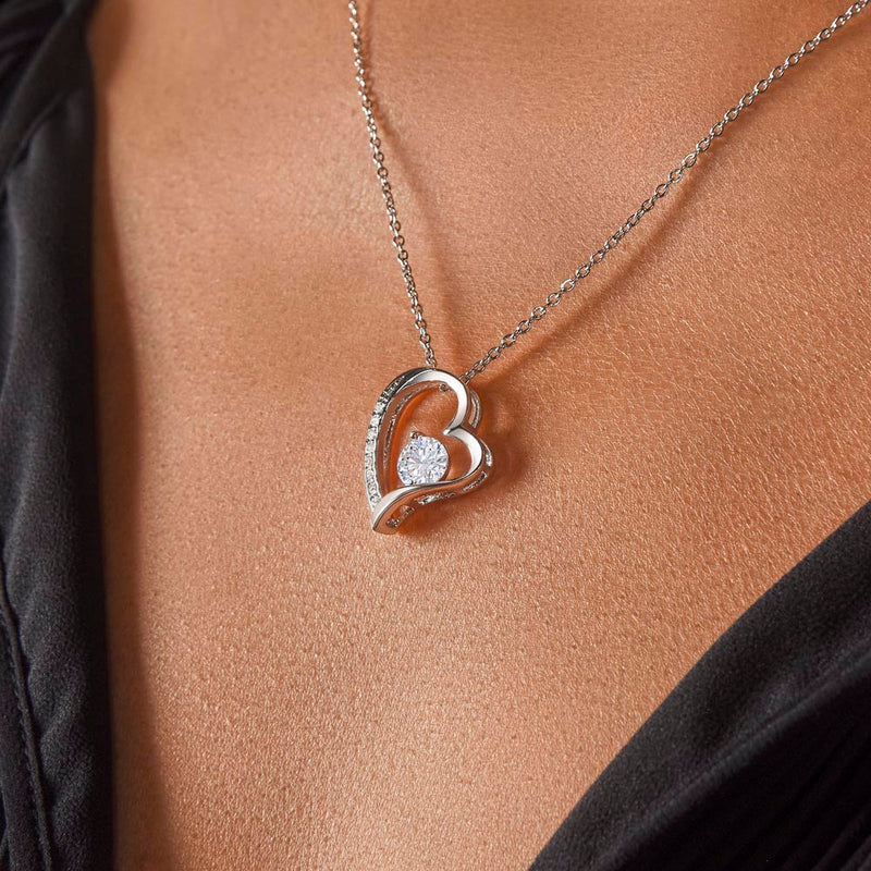 Close-up detail of 14K White Gold Necklace - With a Glass Angel - To My Love showing premium quality craftsmanship