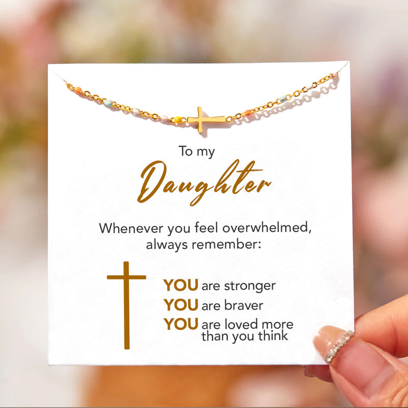 Luxury cross bracelet - To my Mom/Daughter  front view - Beyond Love