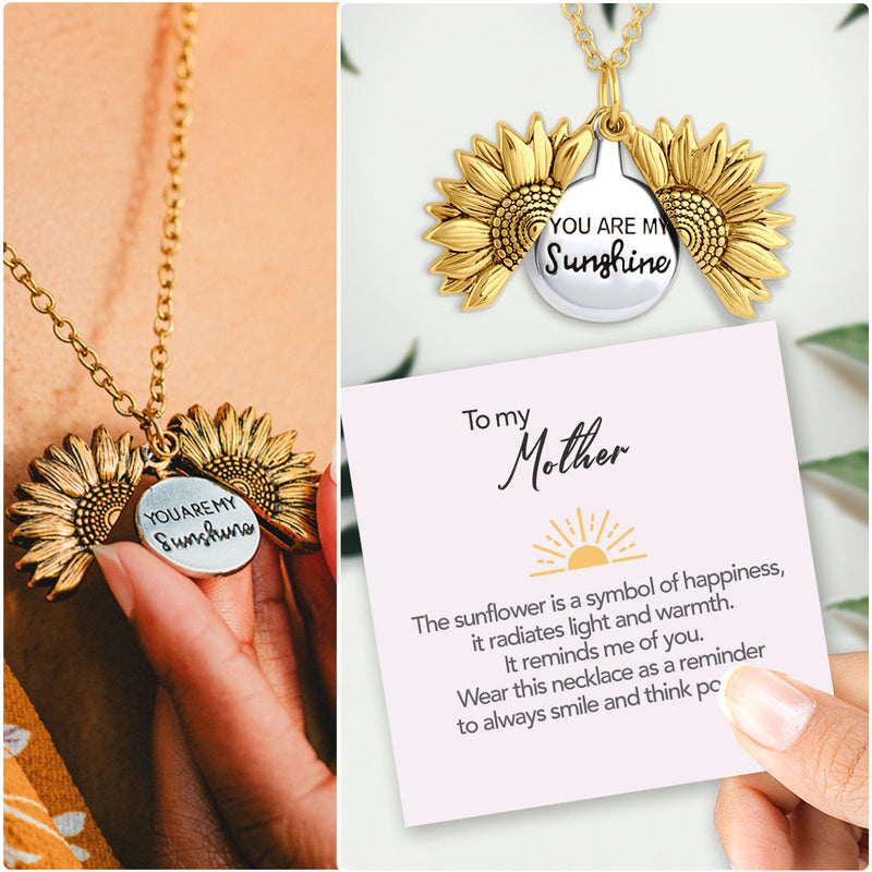 Sunflower necklace - You are my sunshine  front view - Beyond Love