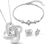 The Eternal Knot Parure: 925 Silver & Radiant Zircon