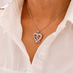 Multiple angles of MOM Letter Necklace & Rose Bear Gift Set personalized necklace