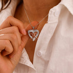 MOM Letter Necklace & Rose Bear Gift Set custom engraving detail and material quality