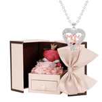 Lifestyle photo of MOM Letter Necklace & Rose Bear Gift Set as meaningful love gift
