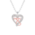 MOM Letter Necklace & Rose Bear Gift Set with surprise rose gift box front view - Beyond Love