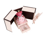 Gift wrapping and surprise packaging for MOM Letter Necklace & Rose Bear Gift Set