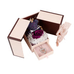 Close-up detail of MOM Letter Necklace & Rose Bear Gift Set showing premium quality craftsmanship