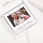 Close-up detail of Personalised Sterling Silver Age, Disc and Birthstone Necklace showing premium quality craftsmanship