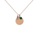 Personalised Sterling Silver Age, Disc and Birthstone Necklace with hidden photo projection front view - Beyond Love