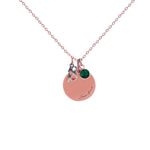 Lifestyle photo of Personalised Sterling Silver Age, Disc and Birthstone Necklace as meaningful love gift