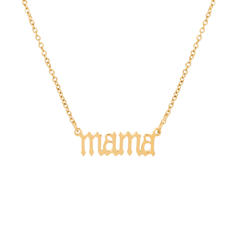 Sterling Silver - MAMA Letter Necklace with surprise rose gift box front view - Beyond Love