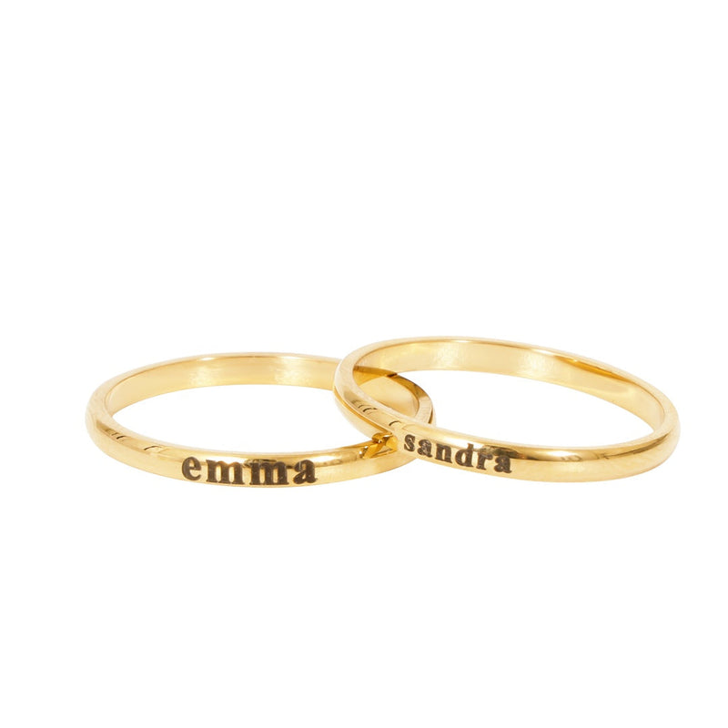 Stackable Ring - With Personalized Name with custom engraving front view - Beyond Love