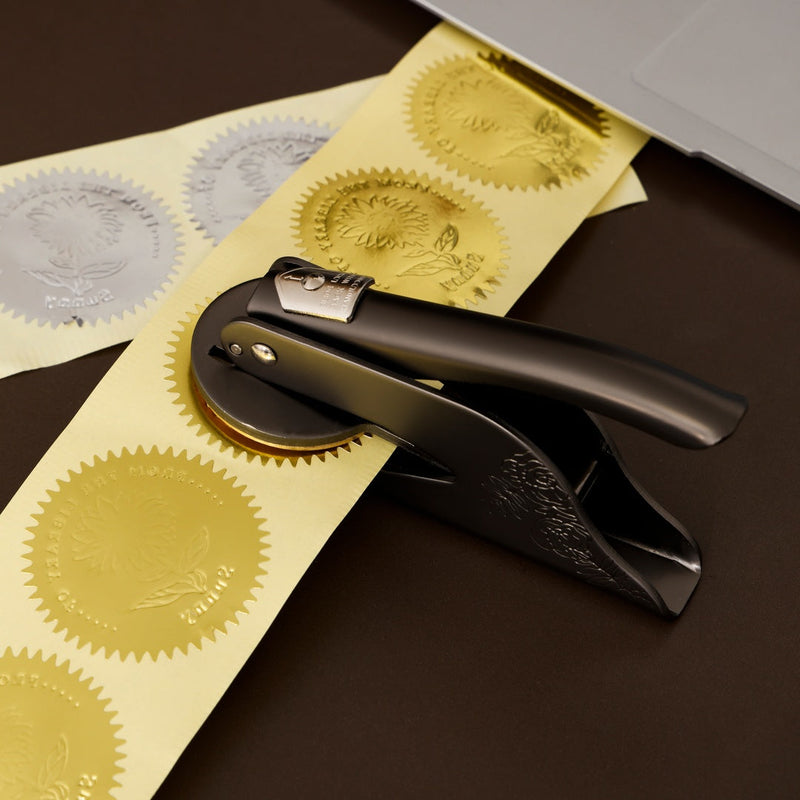 Close-up detail of Custom Book Embosser showing premium quality craftsmanship