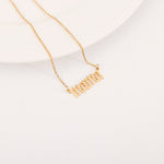 Sterling Silver - MAMA Letter Necklace custom engraving detail and material quality