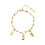 Chain Link Bracelet with Custom Charms with custom engraving front view - Beyond Love