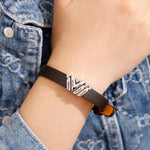 Side angle of personalized bracelet Mother's Day Gift - Personalized Bracelet With Diamond Beads