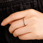 Side angle of personalized ring Stackable Ring - With Personalized Name