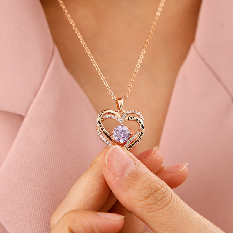 Close-up detail of Sterling Silver Necklace - I love you always and forever showing premium quality craftsmanship