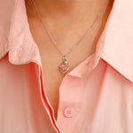 Side angle of personalized necklace Sterling Silver - MOM Letter Necklace