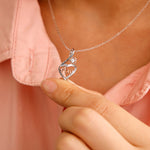 Close-up detail of Sterling Silver - MOM Letter Necklace showing premium quality craftsmanship