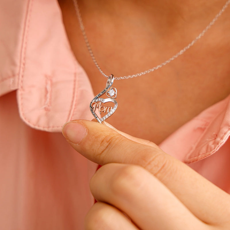 Close-up detail of Sterling Silver - MOM Letter Necklace showing premium quality craftsmanship