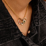 Heart & Birthstone - Name Pendants Necklace gift-ready packaging with rose box presentation