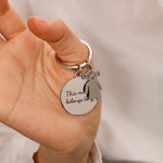 Side angle of personalized keychain Kid Charms Keychain Custom Text And Photo