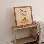 Close-up detail of Puzzle sign - Mom, you are the piece that holds us together showing premium quality craftsmanship