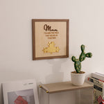 Side angle of personalized jewelry Puzzle sign - Mom, you are the piece that holds us together