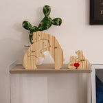 Side angle of personalized necklace My family- Wooden Bear Puzzle Set