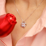Sterling Silver Necklace with a Luxury Rose Box gift-ready packaging with rose box presentation