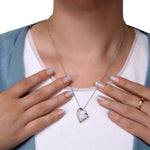 Side angle of personalized necklace Sterling Silver Necklace - With Real Rose - Boyfriend´s Mom