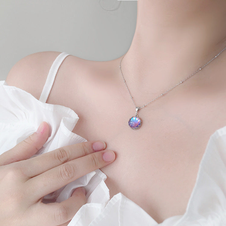 The Infinite Purity Pendant: Silver & Glass