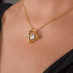 14K White Gold Necklace - With a Glass Angel - To My Love custom engraving detail and material quality