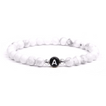 Pearl bracelet with initial gift-ready packaging with rose box presentation