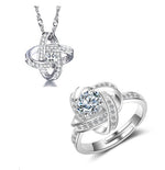 The Eternal Knot Parure: 925 Silver & Radiant Zircon