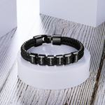 Lifestyle photo of Luxury leather wristband - To my beloved Dad as meaningful love gift