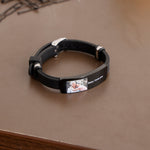Side angle of personalized bracelet Custom Photo Engraved Bracelet