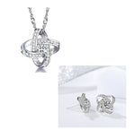 The Eternal Knot Parure: 925 Silver & Radiant Zircon