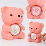 Close-up detail of Sterling Silver Necklace - with real Rose Bear Giftbox showing premium quality craftsmanship