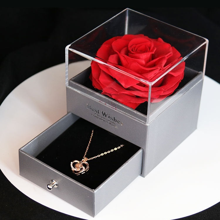 The Transparent Vow: Acrylic Rose Shrine & Pendant
