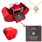 Lifestyle photo of Sterling Silver Necklace - With Real Rose - To My Love as meaningful love gift